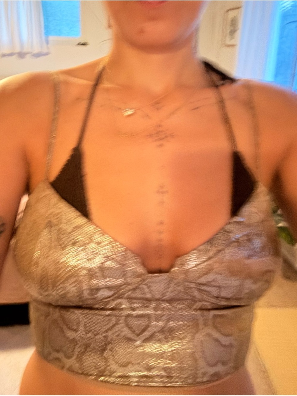 Tiger Mist python print Shimmery Bronze bralette